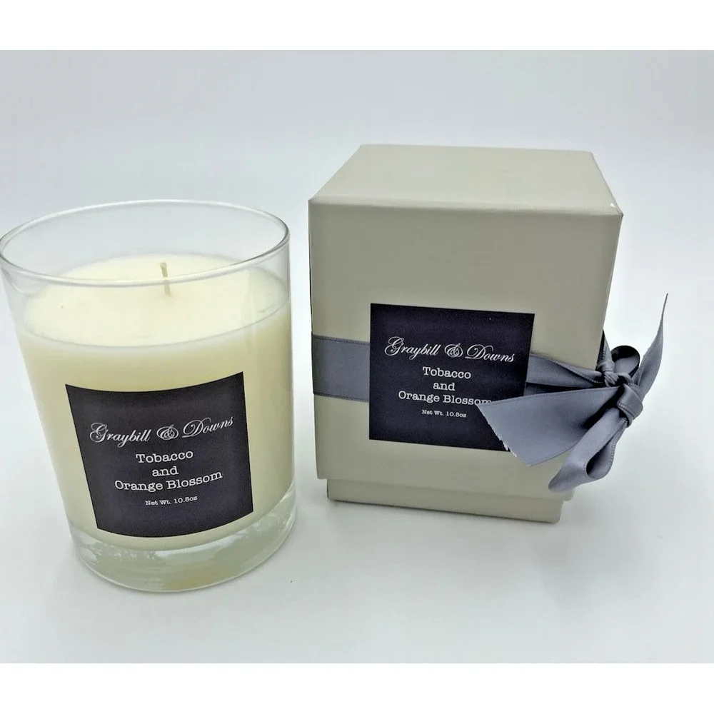 Graybill & Downs Tobacco & Orange Blossom 10 oz Luxury Candle Home Fragrance NEW